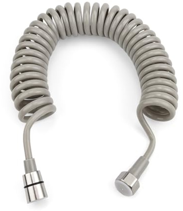 DEANKEJI 5m Duschschlauch, Langlebig Brauseschlauch, Grau, Dehnbar | PU Shower Hose, Hitzebeständig, Rostfrei, 5m Dehnbar, für Dusche, Bidet, Handbrause, WC und Garten