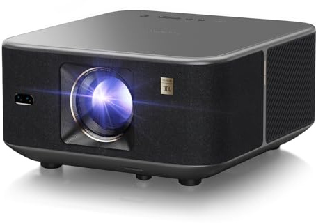 Yaber K3 Smart Beamer Tageslicht Beamer mit WiFi 6 & Bluetooth, Handy Projektor für Heimkino&Outdoor, Auto-Bildeinstellung, Netflix & 7000+ Apps (Silbergrau)