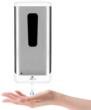Automatischer Seifenspender, Jewaytec 1000ML Wandmontage Edelstahl Design Desinfektionsspender Sensor Auto Touchless Flüssigkeitsspender für Hotel, Büro, Haus, Restaurant, Silber