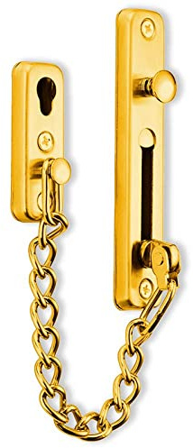 Türkette Edelstahl, Sicherheitskette für Türschloss mit 4 Schrauben, Türkette mit Riegelschutz Türkette Schiebeketten für Haus Wohnung Hotel Schlafzimmer Fenster (Gold)