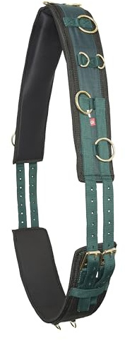 Imperial Riding Longiergurt „IRH Deluxe Extra“, ergonomische Formgebung mit Widerristfreiheit und Metallringen, Waldgrün-Waldgrün, Full