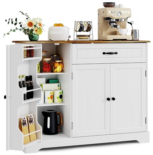 Xbro Küchenschrank mit 1 Schublade, 3-stufigem Türregal und großem Stauraum, Buffetschrank mit Kippsicherung und abgerundeten Ecken, für Küche, Wohnzimmer oder Schlafzimmer, 84 cm hoch,Vintage