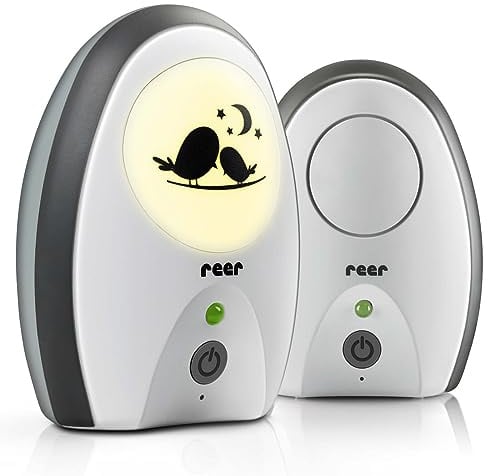 reer Rigi Digital Babyphone | 300 m Reichweite | Mit Nachtlicht und Gegensprechfunktion | VOX-Funktion | FHSS-Technologie | Akku- oder Netzbetrieb | Qualität vom Erfinder