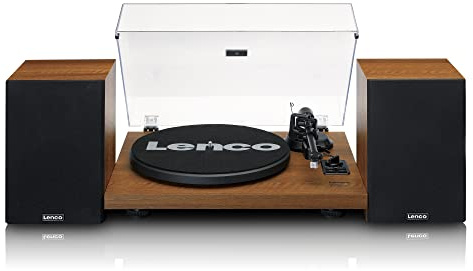 Lenco LS-480WD - Plattenspieler mit Lautsprecher und Bluetooth | LS-480 - Schallplattenspieler - Vinyl Player - 2 x 30 - Riemenantrieb - Vorverstärker - MDF-Gehäuse