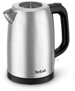 Tefal Edelstahl-Wasserkocher, 1,7 l, 2200 Watt für schnelles Kochen, automatische Abschaltung, sichtbares Wasserstandfenster, One-Touch Deckelöffnung, abnehmbarer Anti-Kalk-Filter, KI1R0DE0