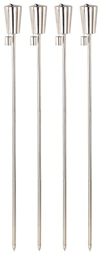 Carlo Milano Ölfackeln: Edelstahl-Gartenfackel Amor, rostfrei, 280 ml,110 cm, 4er-Set (Ölfackeln Edelstahl, Ölfackel Garten, Grill)