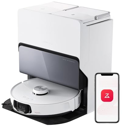 roborock S8 MaxV Ultra Saugroboter mit Wischfunktion&Hebarem Wischmopp, Umfangreiche Reinigung Durch die ausfahrbaren Seitenbürste, 10.000 Pa, 60 °C Heißwasser-Moppwäsche, All-in-One-Dock