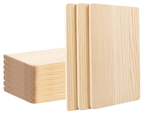 ZOFUN 10 Frühstücksbrettchen Holz Holzbrett, 24 x 14 x 1 cm Frühstücksbretter Kiefernholz, Unbehandeltes Holzbrettchen, Schneidebrett Brett Holz Brettchen Holz für Brot Fleisch Gemüse