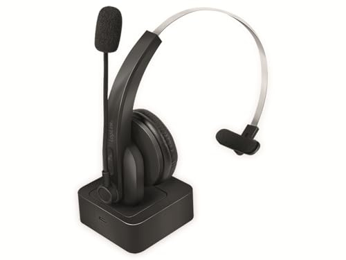 LogiLink BT0059 - Bluetooth Mono Headset mit Ladestation, Mikrofon Schwarz Standard