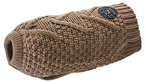 HUNTER Hundepullover MALMÖ, Farbe: beige, klassisches Zopfstrick-Muster, wärmend & bequem, elastisch für optimalen Sitz, reflektierend für mehr Sichtbarkeit, waschbar bei 30°C, Größe: 40