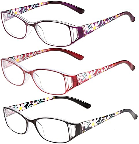 SaNgaiMEi Blaulichtfilter Lesebrille Damen Herren Computerbrille, Bequeme und flexible Blaulichtbrille Lesehilfen Sehhilfe Brille mit Sehstärke (3 MIX, 1.5, multiplier_x)