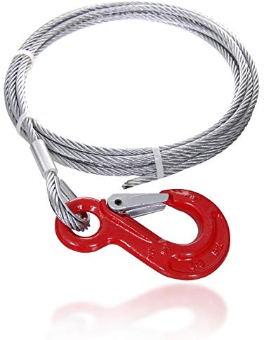 Drahtseile24 Stahlseil, Drahtseil, Seil für Seilwinde – Windenseil, Forstseil | 5mm – 10mm | 2m – 100m | Ø6mm / 400kg Nutzlast | 10m