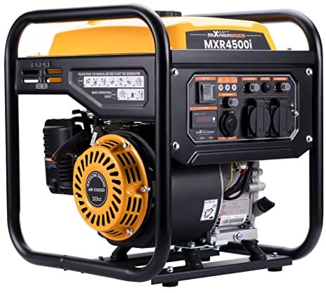 maXpeedingrods 3500W Inverter Stromgenerator Benzin mit zwei 230V Steckdosen Offener Inverter Generator als Notstromaggregat hausversorgung für Garage Werkstatt Baustelle
