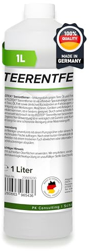 Flotex® Profi Teerentferner Auto - 1L I Teer Entferner für Auto, Wohnmobil, Werkzeuge & Mehr - Löst effektiv Rückstände von Teer, Bitumen, Öl & Fett I Bitumen Entferner, Baumharzentferner