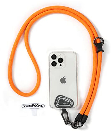 project-cb Handy Umhängeband 1,Handyband Pads 2,Universelles Verstellbares Handy Trageband,Umhängen,PUmhängen für den Hals,Handy Lanyard,Handy Anhänger(Orange)