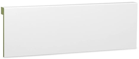 KGM Abdeckleiste für Fliesensockel - feuchtraumgeeignet in modernem Profil- MDF weiß foliert - Maße: 2400 x 19 x 100 mm - 1 Stück