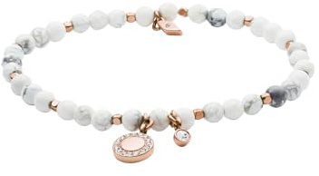 Fossil Armband Für Frauen Wellness, Innenlänge:165mm Weißes Halbedelsteinarmband, JA6934791