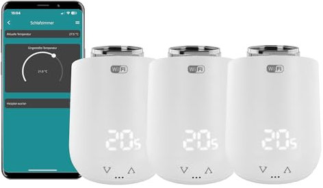 Eurotronic Comet WiFi Heizkörperthermostat Set - Smart Home Heizungssteuerung für 3 Heizkörper inkl. gratis App und Ventil-Adapter-Gutschein | Kompatibel mit jedem WLAN Router (2,4 GHz)