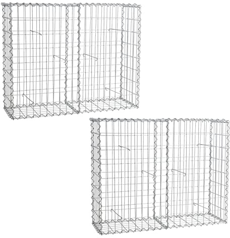 ESTEXO Gabionen im 2er Set 100x80x30 cm, inklusive Spiralen und Distanzhalter