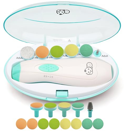 Royal Angels Baby-Nagelfeile 21 in 1, mit zusätzlichen 13 Ersatzwerkzeugen, Baby-Nagel, Baby-Nagelschneider, Zehen- und Nagelknipser für Neugeborene, Kleinkinder, Trimmen und Polieren (Grün)