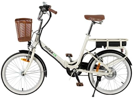 Nilox E-Bike J1 Plus, Klappbares Elektrofahrrad mit Tretunterstützung, 40 km Reichweite, bis zu 25 km/h, High-Speed-Antrieb 250 W, 36 V 7,5 Ah Lithium-Akku, 20 Räder, Ergonomischer Sattel