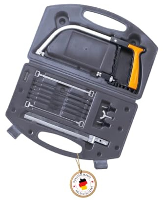 Profi-Partner Universalsäge, Handsäge-Set im Koffer, 5 Sägeblätter | inkl. Glasschneider, für Holz, Metall und Keramik, ergonomischer Griff, austauschbare Sägeblätter