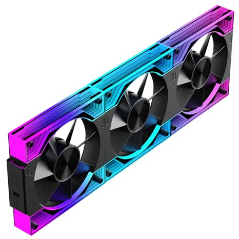TZMRIT Interstellar-V3 RGB PC Lüfter 120mm,ARGB Daisy Chain Infinity Lüfter | Forward(Abluft)&Reverse Flow(Intake)Austauschbar,PWM Gehäuselüfter 3er Set,68.5CFM/2000 RPM/2.05MMH2O,4PIN PWN & 5V 3PIN ARGB