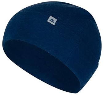 DANISH ENDURANCE Merino Laufmütze Herren & Damen, Sportmütze, Merinowolle Mütze, Wintermütze, Fahrrad Beanie, Atmungsaktiv & Warm, Unisex, Marineblau, Einheitsgröße