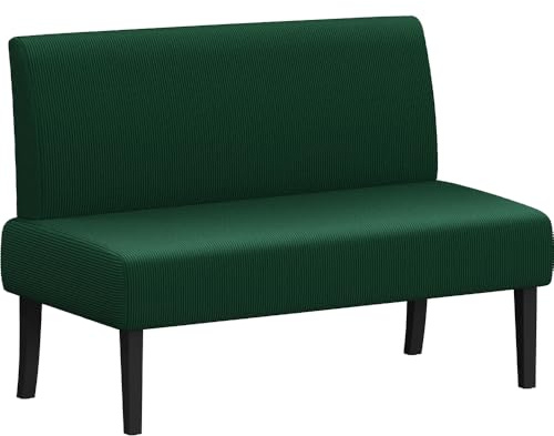 Yaheetech Küchensofa 2-sitzer Sitzbank Polstersofa aus Cordstoff Doppelsofa ohne Armlehnen Stoffsofa Loungesofa fürs Wohnzimmer/Eingangsbereich/Büro, Grün