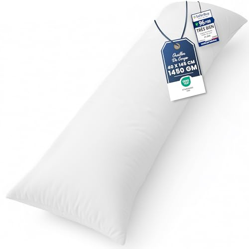 Utopia Bedding Nackenkissen, 40x145 cm Ganzkörperkissen, weiche Hohlfaserfüllung, langes Schwangerschaftskissen zur Unterstützung der Mutterschaft und für Seitenschläfer (Weiß)