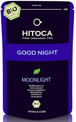 HITOCA® BIO Johanniskraut Tee Lose – Gute Nacht Tee Mischung für Erwachsene – Koffeinfreier Abendtee 85g