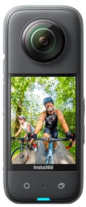 Insta360 X3 wasserdichte 360° Action Kamera mit 1,27 cm (1/2 Zoll)-Sensor, 5,7 K 360°, 72 MP 360° Fotos, Stabilisierung, 5,8 cm (2,29 Zoll)-Touchscreen, Vibrationserkennung und mehr
