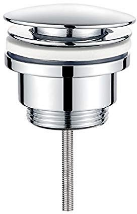 Ibergrif M20509, Universal Ablaufgarnitur Ventil für Waschbecken, mit Überlauf, Chrom, Silber