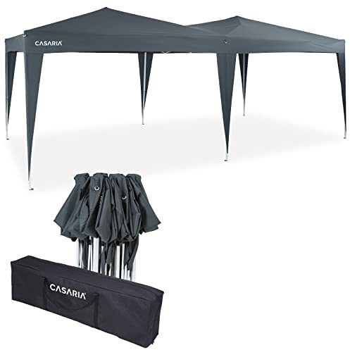 CASARIA Pavillon Capri 3x6m Pop-up Anthrazit | mit Tasche, Winterfest, UV-Schutz 50, Faltbar, Stabil, Camping, Garten, Faltpavillon, Partyzelt, 120x20x19cm, 6 personen