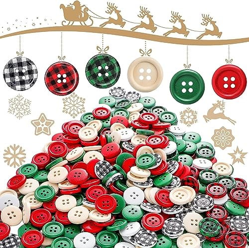 150pcs Weihnachtsknöpfe, Bunte Knöpfe, Bastelknöpfe Kinderknöpfe in verschiedene Größen und Farben für Kinder DIY Basteln Painting Geschenk Deko