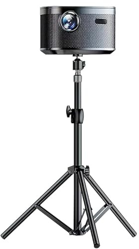 Gwezmxs Beamer Ständer Höhenverstellbar 32-60cm, Beamer Stativ 1/4" Gewinde, Schwarz Projektorständer mit 360° Drehbarem Kugel