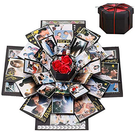 Explosionsbox Geschenkbox, Kreative Fotoalbum Scrapbooking Fotoalbum Geschenkbox Liebesgedächtnis DIY Handgemachte Überraschung Box für Hochzeit Geburtstag Valentinstag Jubiläumsfest