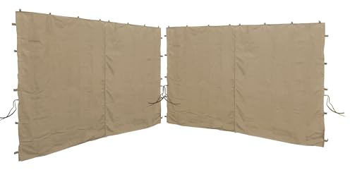 QUICK STAR 2 Seitenteile mit RV 300x195cm für Pavillons 3x3m Seitenwand Beige RAL 1001