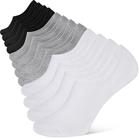 YOJOOM Sneaker Socken Herren 39-42 43-46, Füßlinge Sneakersocken mit Rutschfest Silikon Laufsocken Kurze Socken Herren Unsichtbar