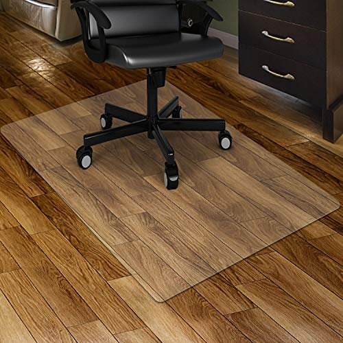 Kuyal Clear Stuhlmatte für Harte Böden 90x120cm transparente Fußmatten Holz- / Fliesenschutzmatte für Büro & Zuhause (36 x 48 Rechteck)