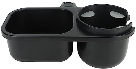 Cryfokt 2-in-1-Universal-Kinderwagentablett mit Getränkehalter, Kinderwagen-Getränkehalter, Snack-Tablett mit Flexiblen Silikon-Clips, 360° Drehbarer Kinderwagen-Snackfänger