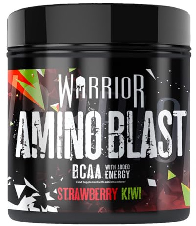 Warrior Amino Blast BCAA Pulver 270 g, 30 Portionen – Verzweigtkettige Aminosäuren mit Leucin, Isoleucin & Valin, Intra Workout Aminosäuren Pulver für Muskelaufbau – Erdbeere-Kiwi