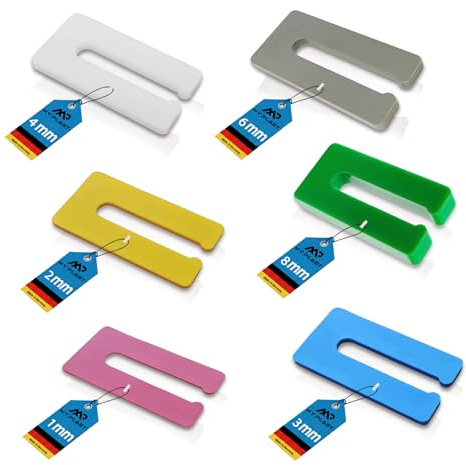 My Plast® 60 Stück 1-8 mm Ausgleichsplättchen – Verglasungsklötze, Montagekeile & Unterlegeplatten | Abstandshalter & Distanzhalter aus Kunststoff – Höhenausgleich & Montagehilfe – Made in Germany