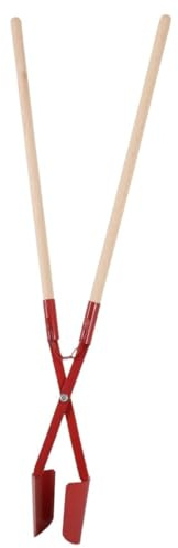 Galaflor Handbagger aus Stahl mit Holzstiel (162 cm) – Erdlochausheber zum Ausheben von Pflanzlöchern, Zaunpfosten & Erdarbeiten – stabile Schaufelköpfe