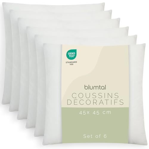 Blumtal Kissenfüllung 45x45 cm 6er - Oeko-TEX zertifizierte Füllung Kissen - 45x45 Kissen Füllung aus Polyester - Pillow Innenkissen 45x45 cm - Kissen Inlett 45x45