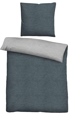 Traumhaft schlafen - Castell - Markenbettwäsche Bettwäsche Jersey 0070732 Uni 1x 135x200 cm + 1x 80x80 cm, Titanium