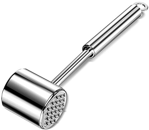 Relota Fleischklopfer aus 304 Edelstahl, Schnitzelklopfer 27 cm Lang | Fleischhammer Doppelseitig Silber, Fleischplattierer Spülmaschinenfest, Meat Tenderizer für Schnitzel, Steak, Rindfleisch