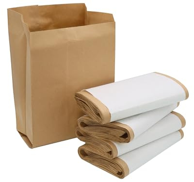 Bio-Kompostbeutel aus Kraftpapier, 10 Liter, 20 x 27 cm, 40 Stück, braun, kompostierbar
