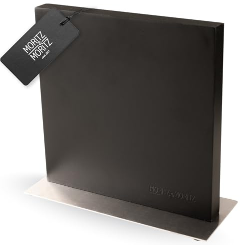 Moritz & Moritz Magnet Messerblock schwarz - Messerhalter Magnetisch mit starkem Halt - stabiler Knife Holder für Küche, modern & platzsparend - Messerblock ohne Messer