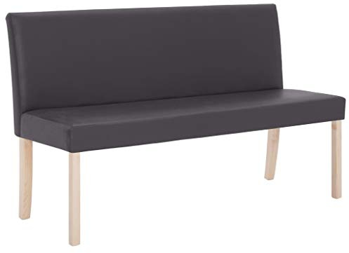 Festnight Sitzbank Flurbank Polsterbank Flurbank Multifunktionsbank Kunstleder Bank für Esszimmer Schlafzimmer Küche, Wohnzimmer - 139,5 cm Grau